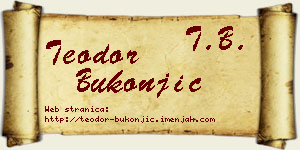 Teodor Bukonjić vizit kartica